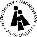 Svartvit logotyp med text Arvsfonden